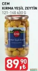 CEM KIRMA YEŞİL ZEYTİN 400 G fiyat ve kampanya bilgisi
